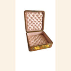 Antique French Hand - Painted Floral Wooden Keepsake Box – Tufted Pink Silk Interior – Dated 30 Août 1899 -
