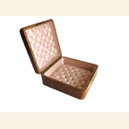 Antique French Hand - Painted Floral Wooden Keepsake Box – Tufted Pink Silk Interior – Dated 30 Août 1899 -