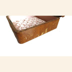 Antique French Hand - Painted Floral Wooden Keepsake Box – Tufted Pink Silk Interior – Dated 30 Août 1899 -