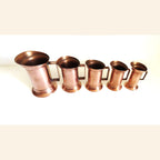 Set of 5 Vintage French Copper Measures | Graduated Kitchen Measuring Jugs | Copperware Collection -