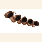 Set of 5 Vintage French Copper Measures | Graduated Kitchen Measuring Jugs | Copperware Collection -
