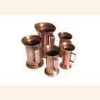 Set of 5 Vintage French Copper Measures | Graduated Kitchen Measuring Jugs | Copperware Collection -