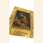 Antique Italian Florentine Madonna & Child Panel – Gilt Tole Style Religious Plaque After Carlo Dolci -
