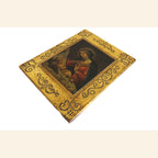 Antique Italian Florentine Madonna & Child Panel – Gilt Tole Style Religious Plaque After Carlo Dolci -