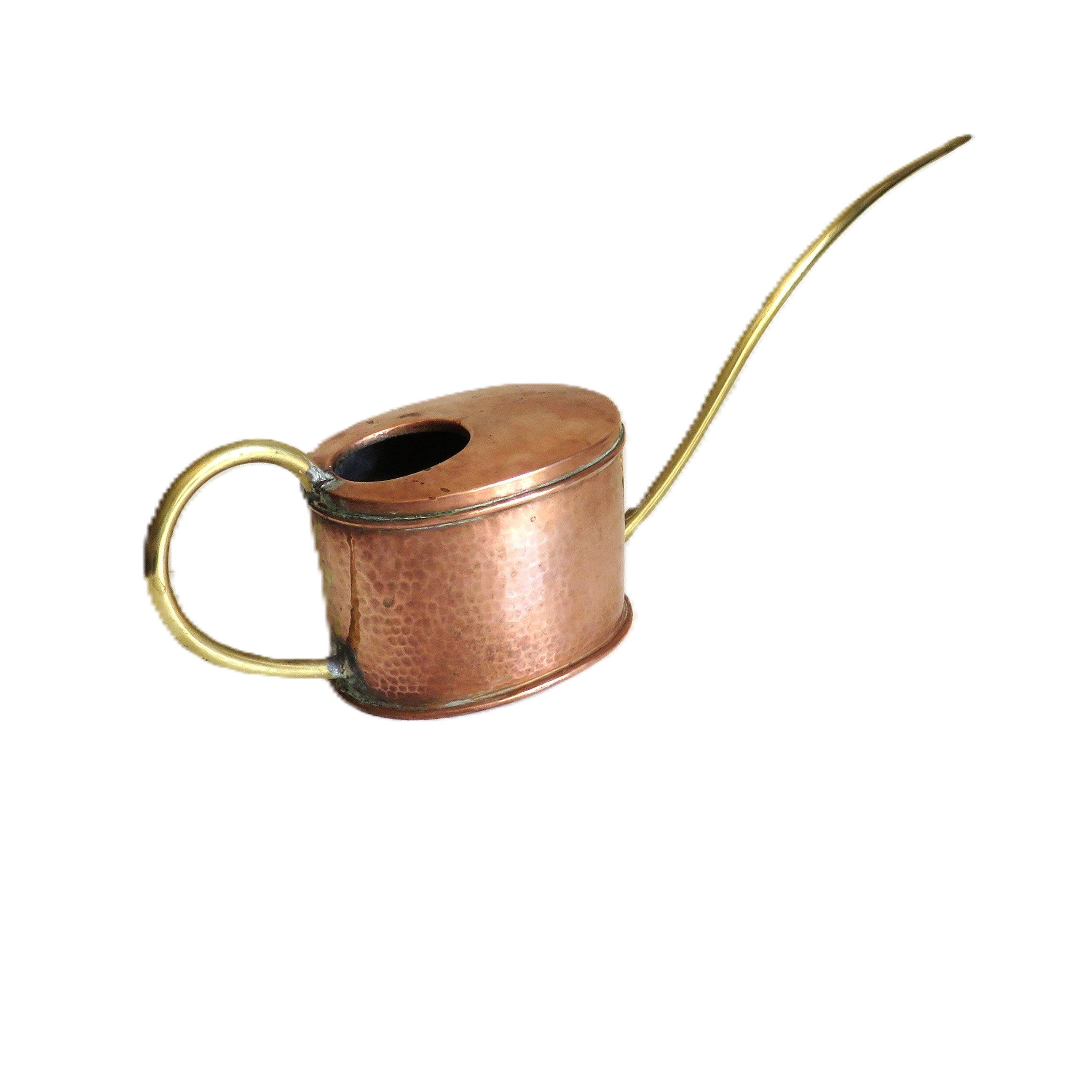Vintage French Copper Watering Can | Hammered Copper & Brass Plant Waterer | French Country Garden Decor - Vintage French Treasures
