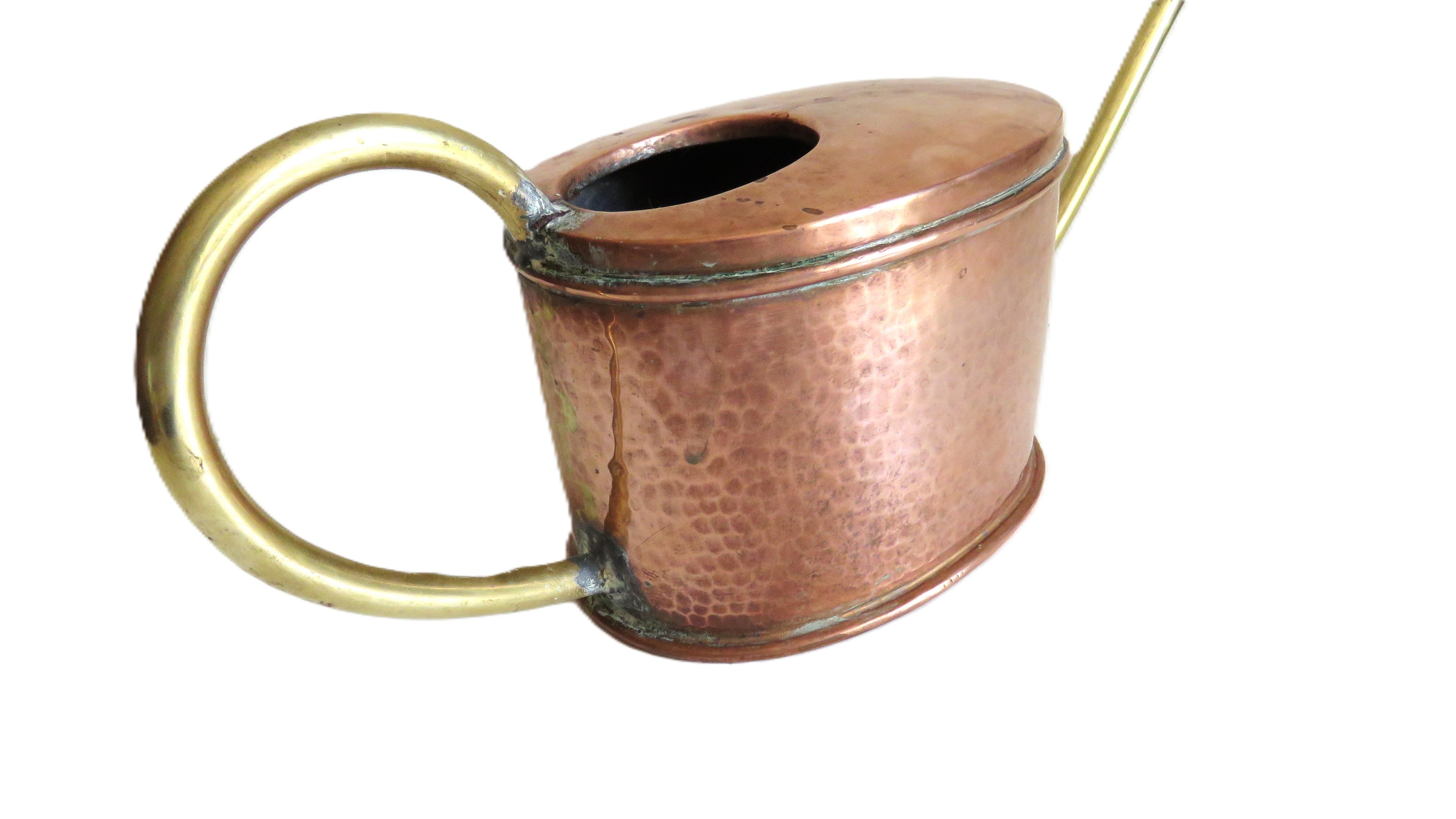 Vintage French Copper Watering Can | Hammered Copper & Brass Plant Waterer | French Country Garden Decor - Vintage French Treasures