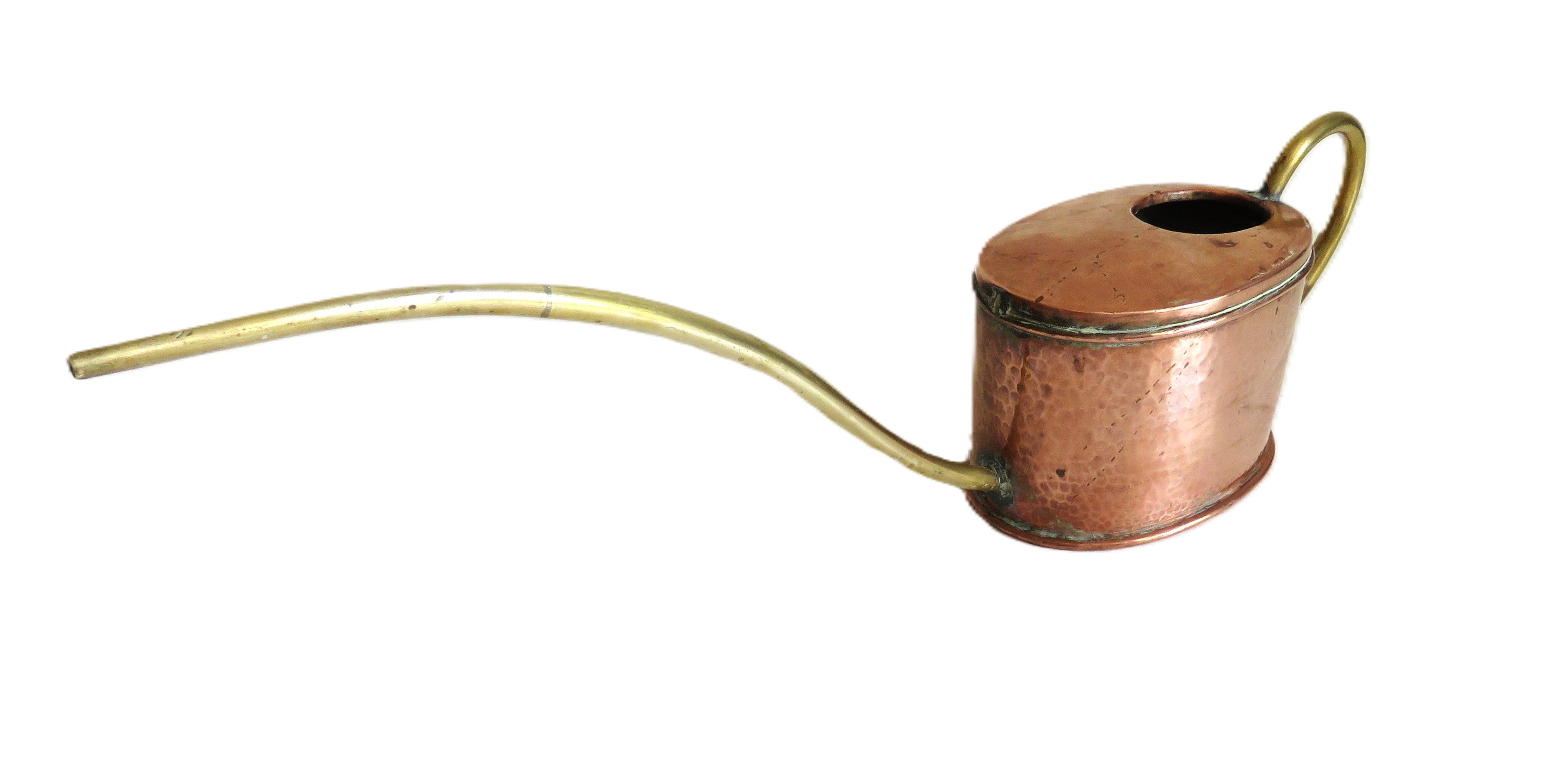 Vintage French Copper Watering Can | Hammered Copper & Brass Plant Waterer | French Country Garden Decor - Vintage French Treasures