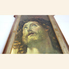 Antique French Ecce Homo Christ Plaque in Original Frame c.1900 -