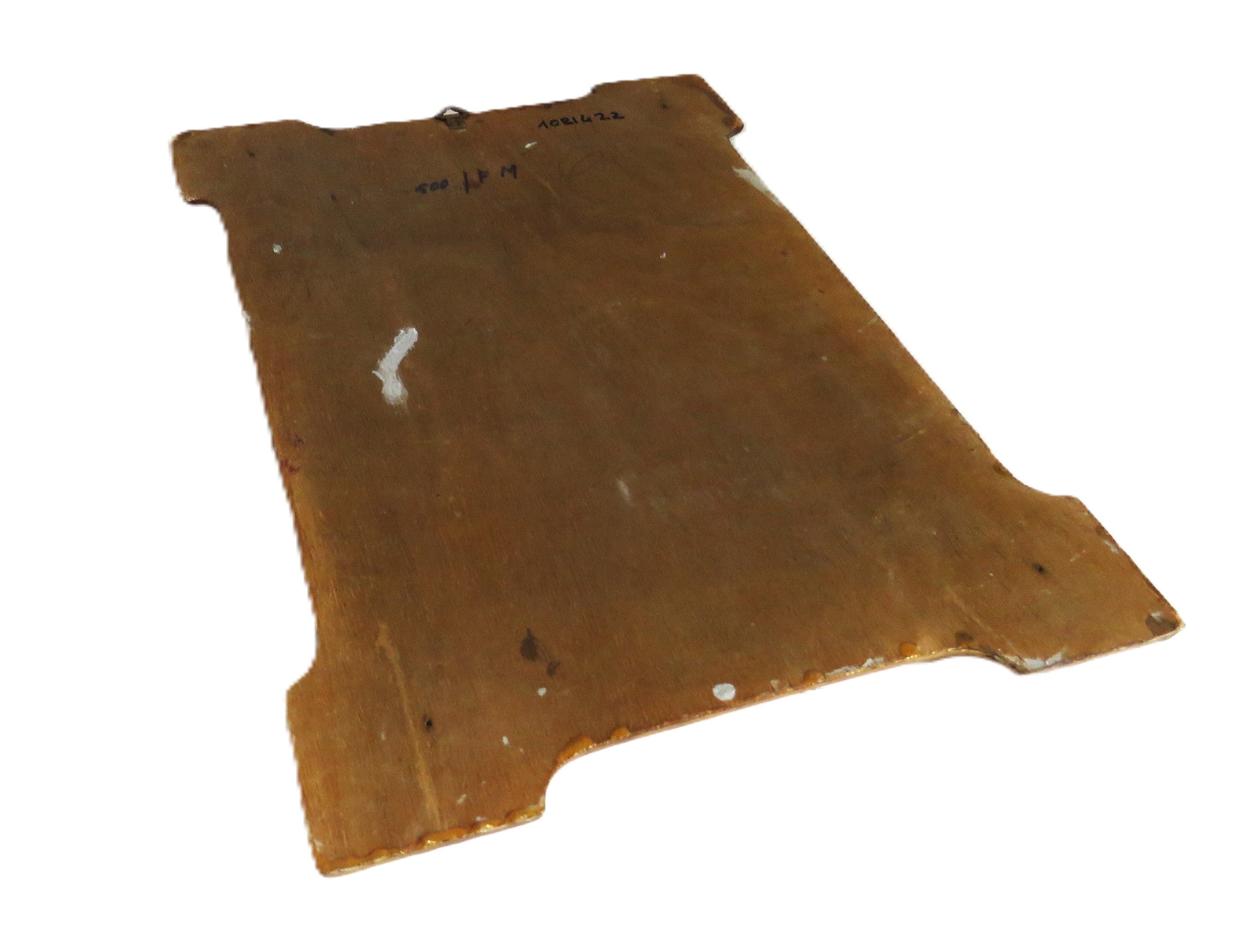 back of a wooden picture frame on a white background