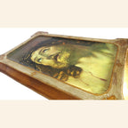 Antique French Ecce Homo Christ Plaque in Original Frame c.1900 -