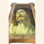 Antique French Ecce Homo Christ Plaque in Original Frame c.1900 -