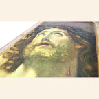 Antique French Ecce Homo Christ Plaque in Original Frame c.1900 -