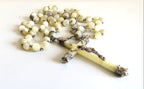 Early 1900s French Mother of Pearl Rosary | Hallmarked Silver -