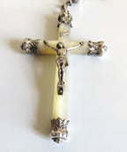 Mother of pearl and silver crucifix