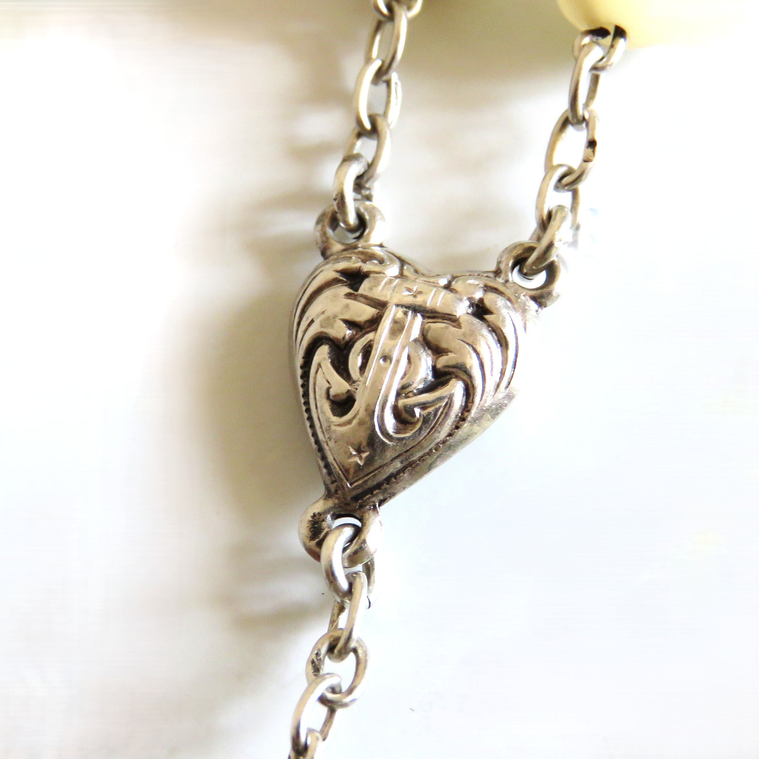 Early 1900s French Mother of Pearl Rosary | Hallmarked Silver - Vintage French Treasures