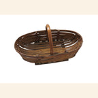 Antique French Split Wood Gathering Basket | Large Rustic Country Market Basket | Primitive Farmhouse Decor -