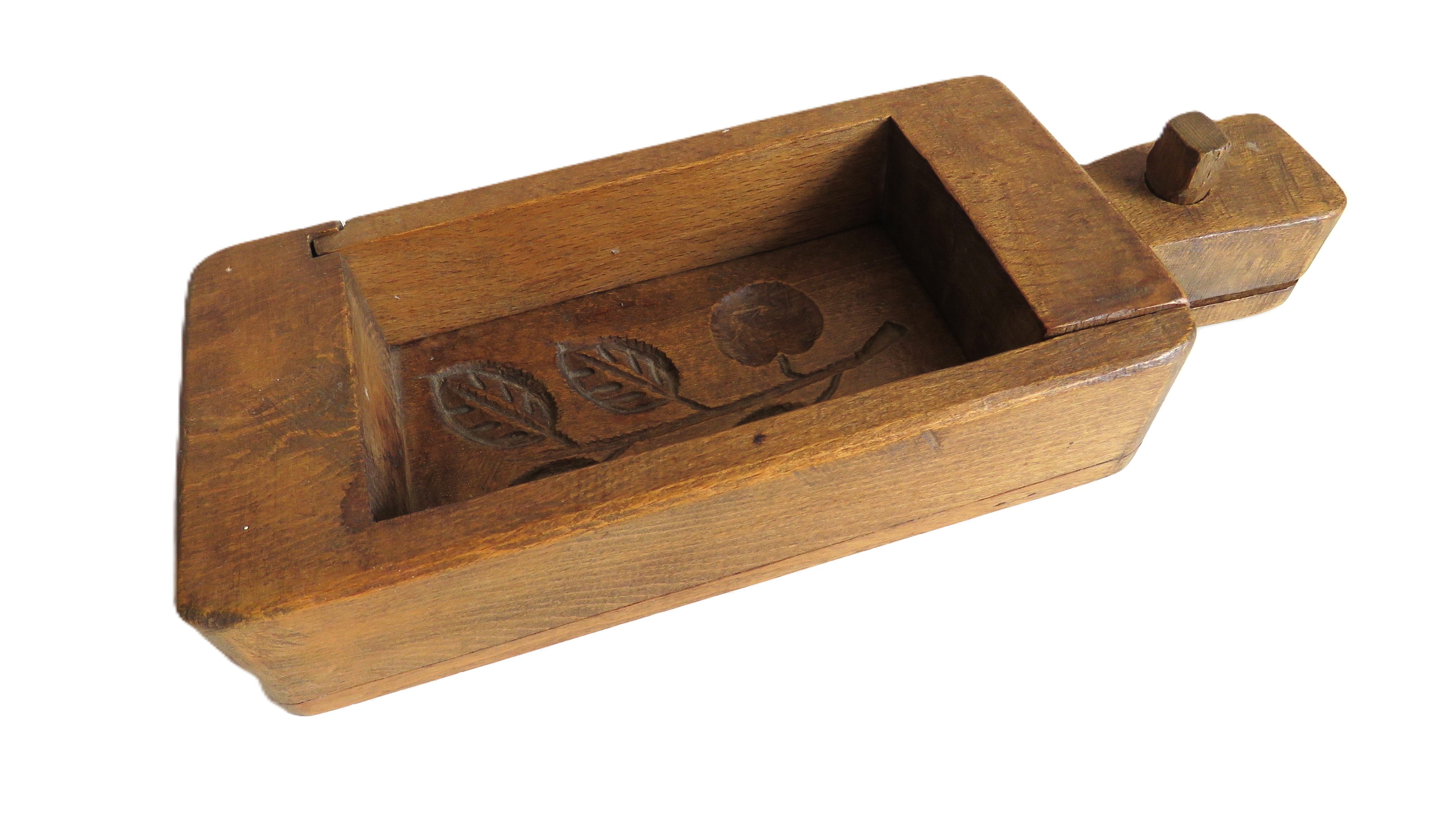 Antique French Wooden Butter Mold Press Primitive Folk Art Kitchen Tool - Vintage French Treasures