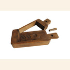 Antique French Wooden Butter Mold Press Primitive Folk Art Kitchen Tool -