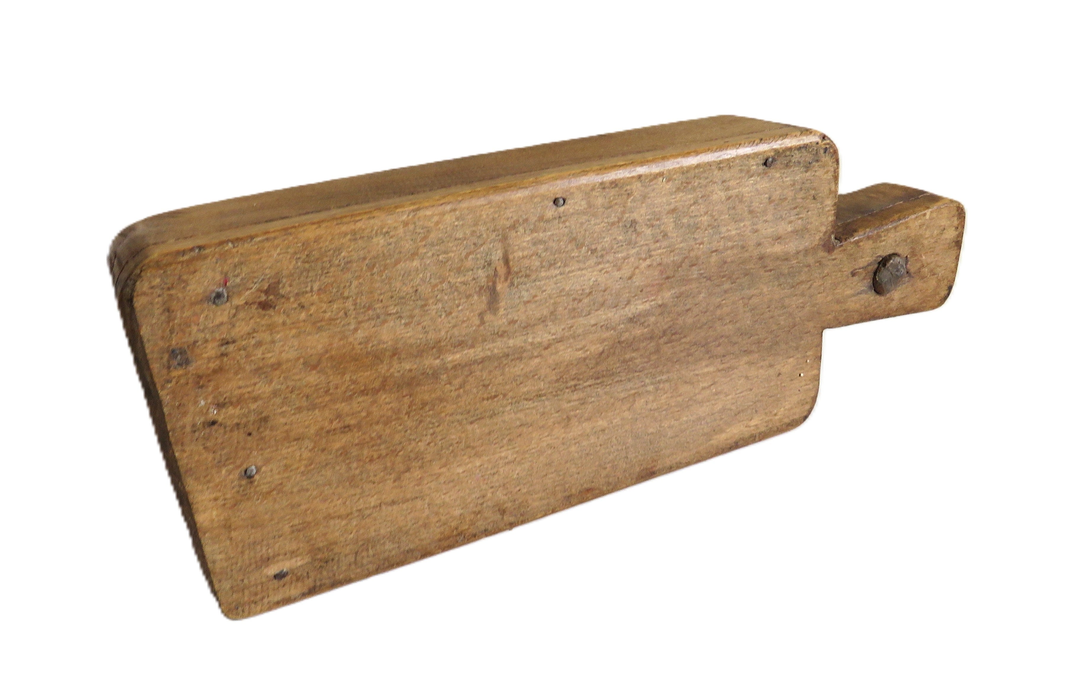 Antique French Wooden Butter Mold Press Primitive Folk Art Kitchen Tool - Vintage French Treasures