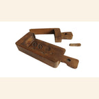Antique French Wooden Butter Mold Press Primitive Folk Art Kitchen Tool -