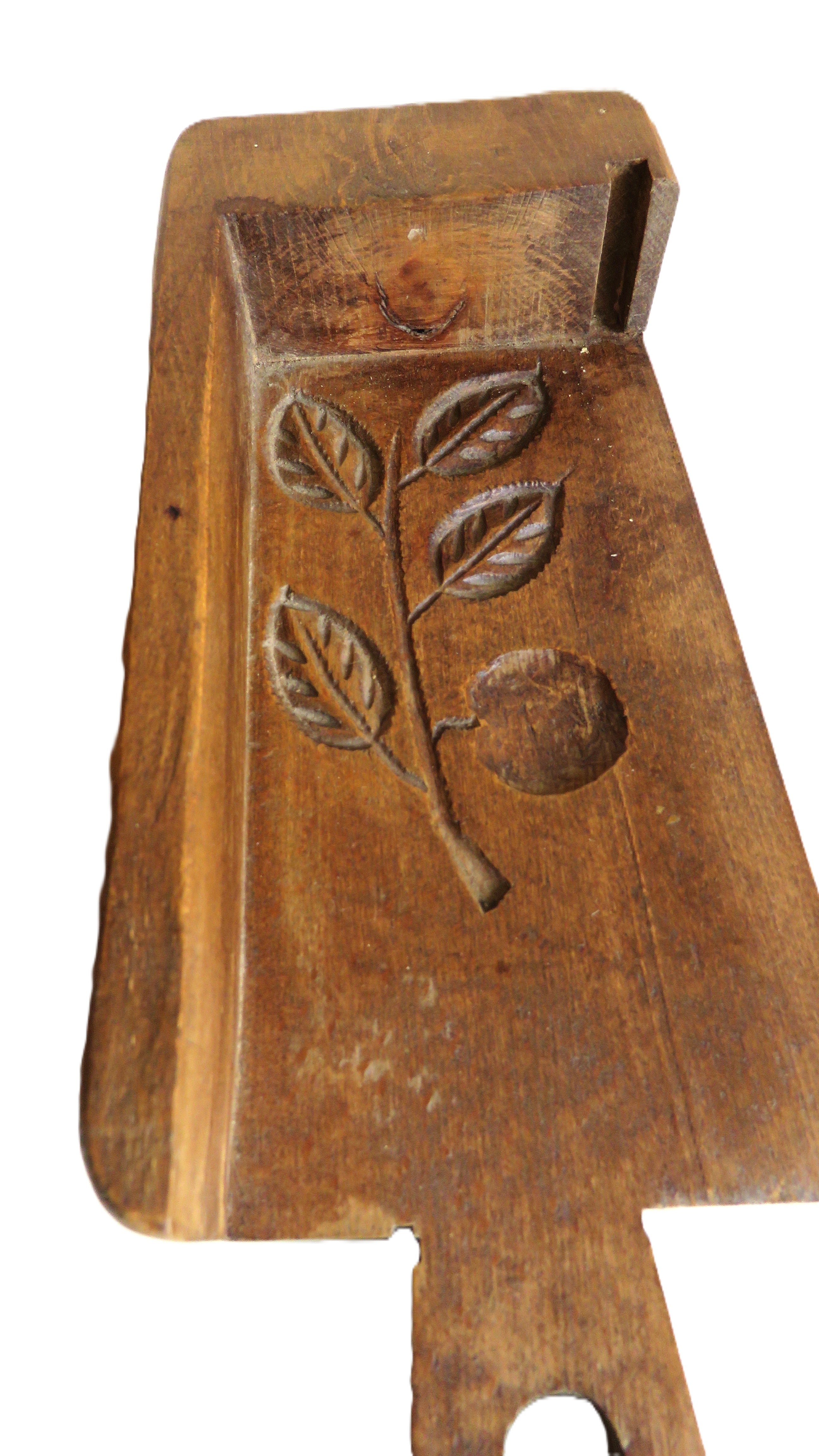 Antique French Wooden Butter Mold Press Primitive Folk Art Kitchen Tool - Vintage French Treasures