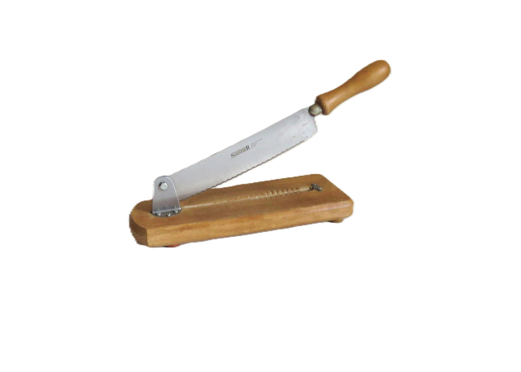 Vintage French Sabatier Guillotine Bread Cutter – Rustic Wooden Baguette Slicer Made in France - Vintage French Treasures