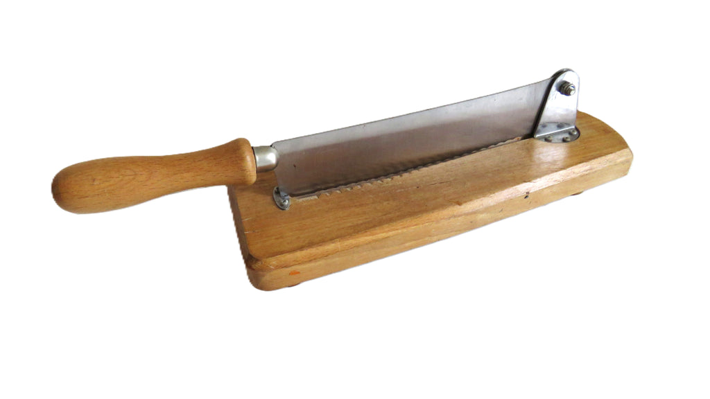 Vintage French Sabatier Guillotine Bread Cutter – Rustic Wooden Baguette Slicer Made in France - Vintage French Treasures