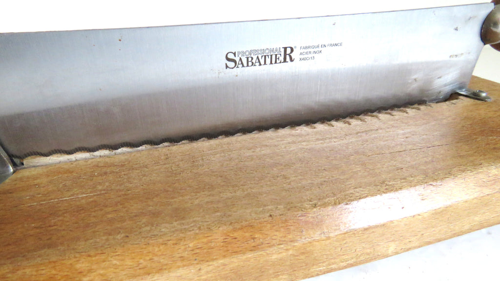 Vintage French Sabatier Guillotine Bread Cutter – Rustic Wooden Baguette Slicer Made in France - Vintage French Treasures