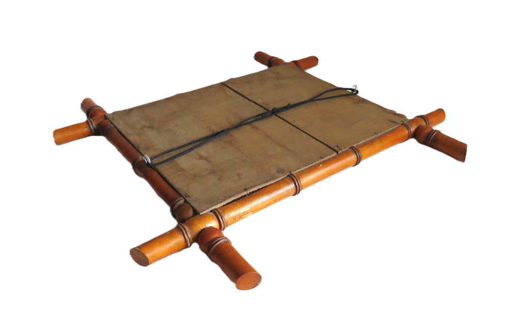 Antique French Faux Bamboo Mirror, Chinoiserie Wooden Wall Mirror, Victorian Decor - Vintage French Treasures
