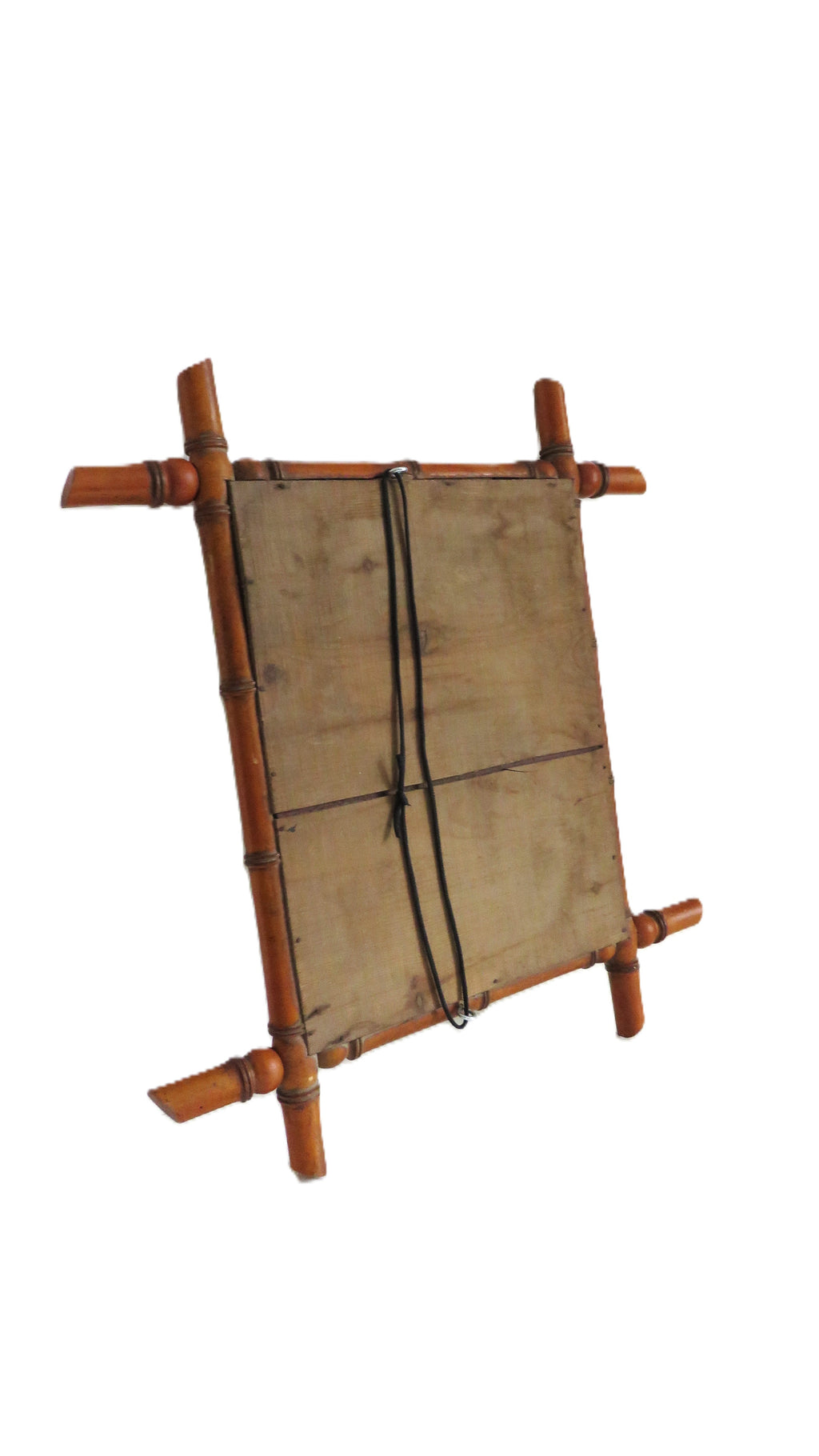 Antique French Faux Bamboo Mirror, Chinoiserie Wooden Wall Mirror, Victorian Decor - Vintage French Treasures