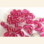 Antique French Pink Glass Rosary | Hallmarked Silver Early 1900s -