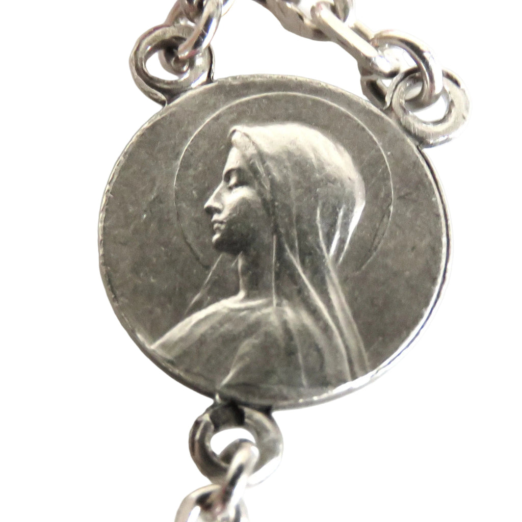 Antique French Pink Glass Rosary | Hallmarked Silver Early 1900s - Vintage French Treasures