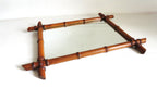 Vintage Chinoiserie Faux Bamboo Wall Mirror, Decorative Mid Century Mirror, Faux Bamboo Frame -