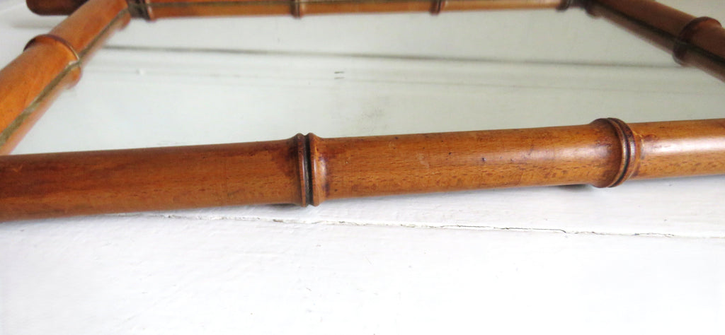 Vintage Chinoiserie Faux Bamboo Wall Mirror, Decorative Mid Century Mirror, Faux Bamboo Frame - Vintage French Treasures