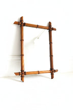 Vintage Chinoiserie Faux Bamboo Wall Mirror, Decorative Mid Century Mirror, Faux Bamboo Frame -