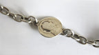 Antique French Silver Rosary Pale Blue Faceted Beads Vermeil Crucifix Marian Centre Enamel Medal -
