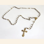 Antique French Hallmarked Silver Rosary with Vermeil Crucifix, Marian Centre & Original Purse - Vintage French Treasures