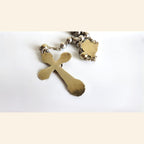 Antique French Hallmarked Silver Rosary with Vermeil Crucifix, Marian Centre & Original Purse - Vintage French Treasures