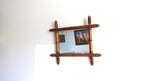 Vintage French Wooden Wall Mirror – Warm Rustic Country Style -