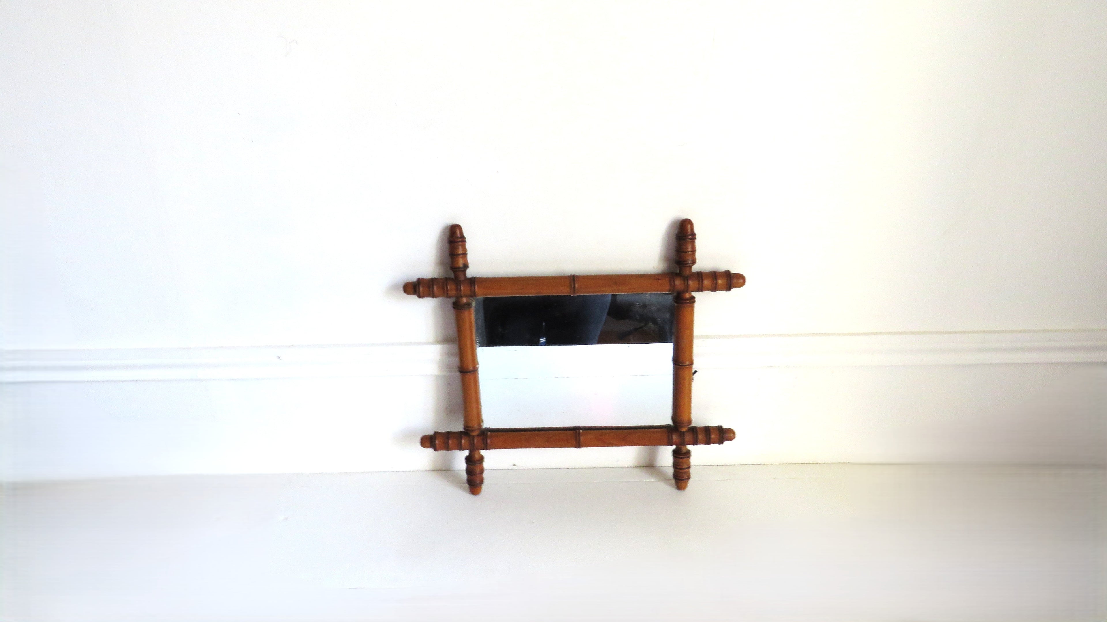 Vintage French Wooden Wall Mirror – Warm Rustic Country Style - Vintage French Treasures