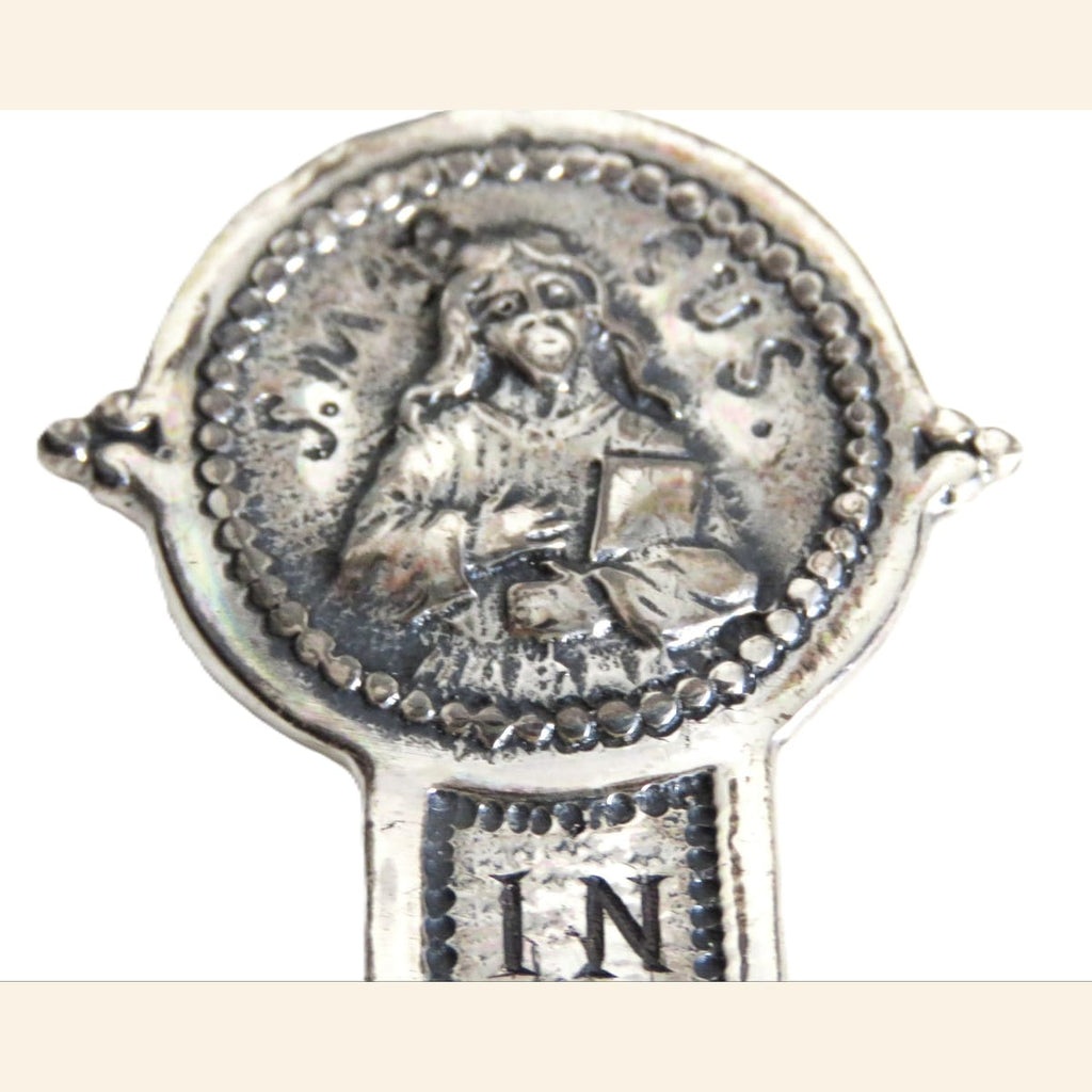Spanish Silver Four Evangelists Cross, Christ Crucified, Catholic Devotional Cross - Vintage French Treasures