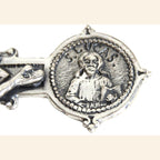 Spanish Silver Four Evangelists Cross, Christ Crucified, Catholic Devotional Cross - Vintage French Treasures