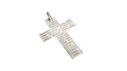 Vintage Hallmarked Silver Portuguese Prayer Cross Pendant, Engraved Ave Maria, Catholic Devotional Cross