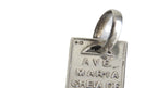 Vintage Hallmarked Silver Portuguese Prayer Cross Pendant, Engraved Ave Maria, Catholic Devotional Cross