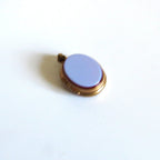 Antique French Gold Filled Violet Blue Doublet Locket Pendant, Victorian Style Mourning Jewelry - Vintage French Treasures