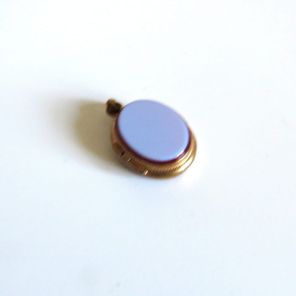 Antique French Gold Filled Violet Blue Doublet Locket Pendant, Victorian Style Mourning Jewelry - Vintage French Treasures