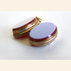 Antique French Gold Filled Violet Blue Doublet Locket Pendant, Victorian Style Mourning Jewelry - Vintage French Treasures
