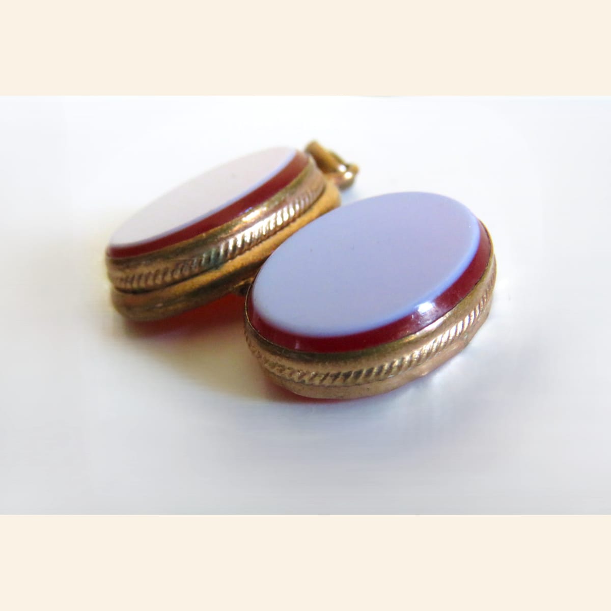Antique French Gold Filled Violet Blue Doublet Locket Pendant, Victorian Style Mourning Jewelry - Vintage French Treasures