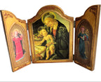 Italian Florentine Folding Triptych, Madonna & Child with Musical Angels, Vintage Religious Icon - Vintage French Treasures