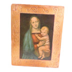 Vintage Italian Florentine Madonna del Granduca Wall Plaque, Gilt Wood, Palazzo Pitti, Raphael Print - Vintage French Treasures